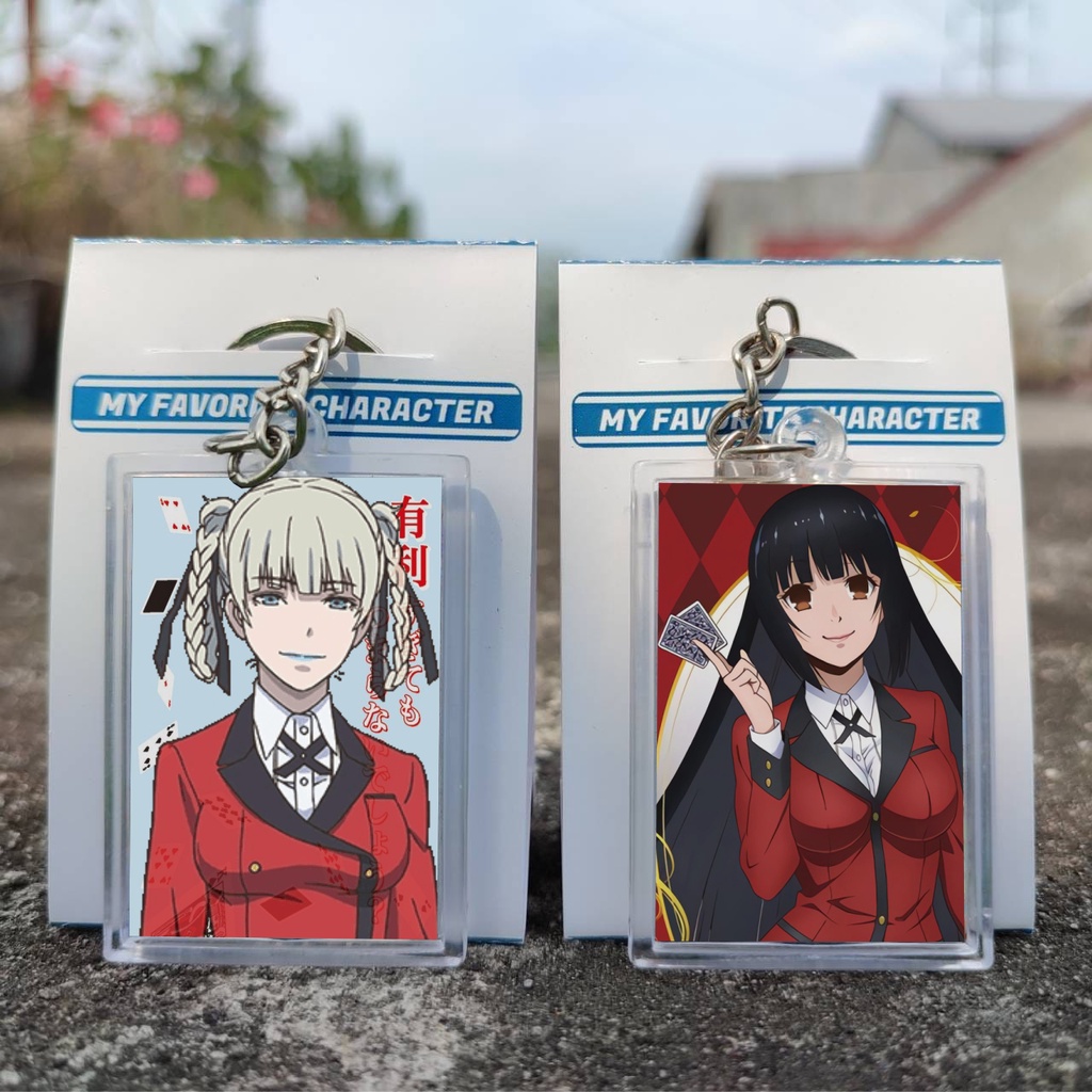 Ganci Anime Kakegurui - Keychain Anime - Gantungan Kunci - Jabami Yumeko - Mary - Momobami Kirari - 