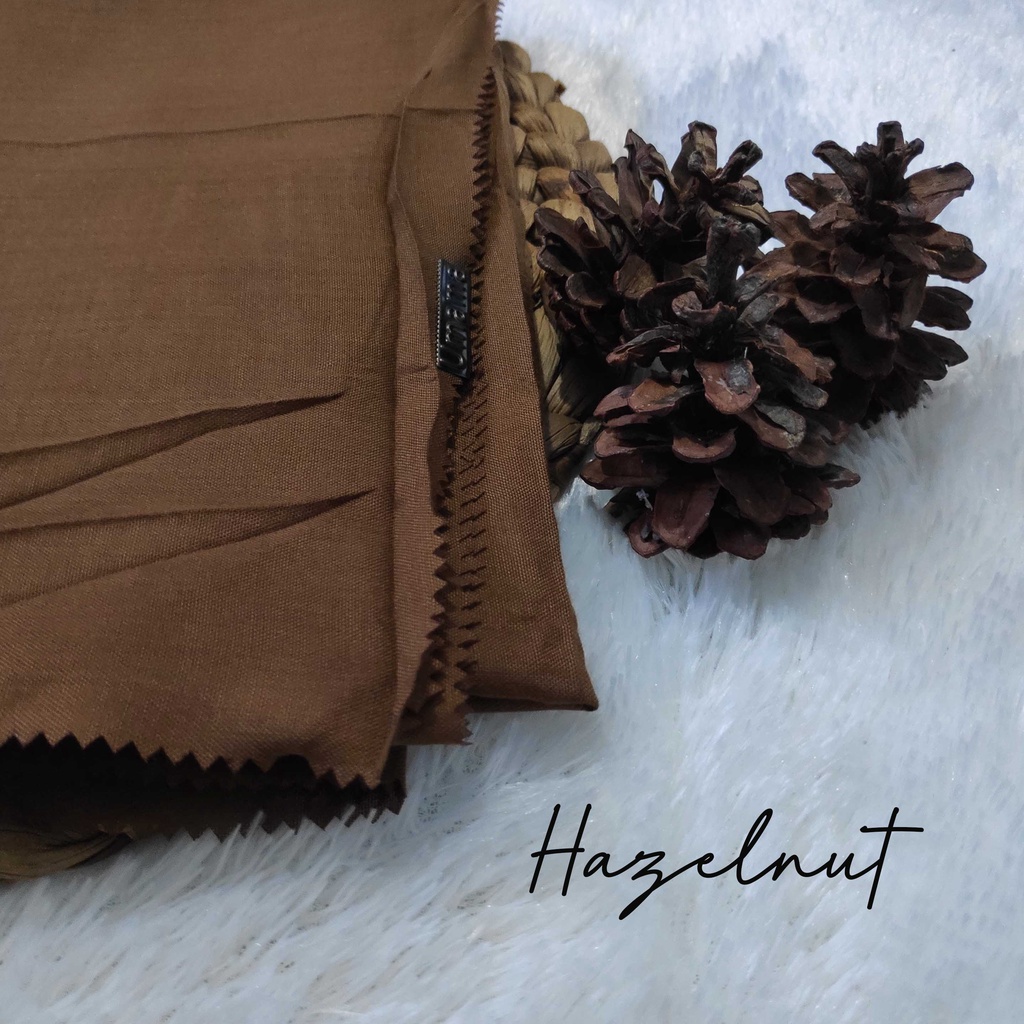 HIJAB SEGI EMPAT VOAL UMAMA LC, JILBAB LASERCUT, VOAL UMAMA, SEGI EMPAT VOAL-Hazelnut