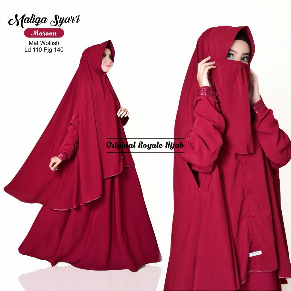 Gamis Syari Bercadar Gamis Jilbab Free Niqab Cadar Shopee