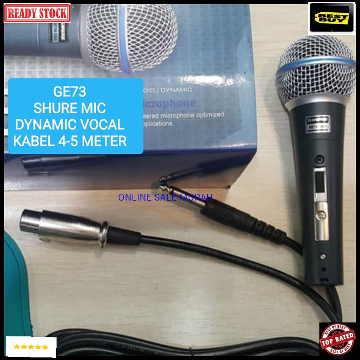 G73 Shure mic kabel dynamic mik cable Microphone full besi karaoke vocal vokal audio sound system audio pengeras suara pro profesional Legendary legendaris mikrophone  BISA DIGUNAKA SEGALA JENIS AUDIO SOUND  Bahan dari besi metal  Mic tidak menggunakan ba