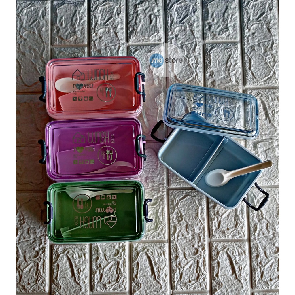 Kotak Makan Transparant Lunch Box Bento Box 950ml BPA FREE