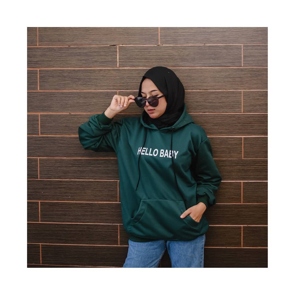 HOODIE HELLO BABY HOODIE TEBAL / HOODIE UNISEX