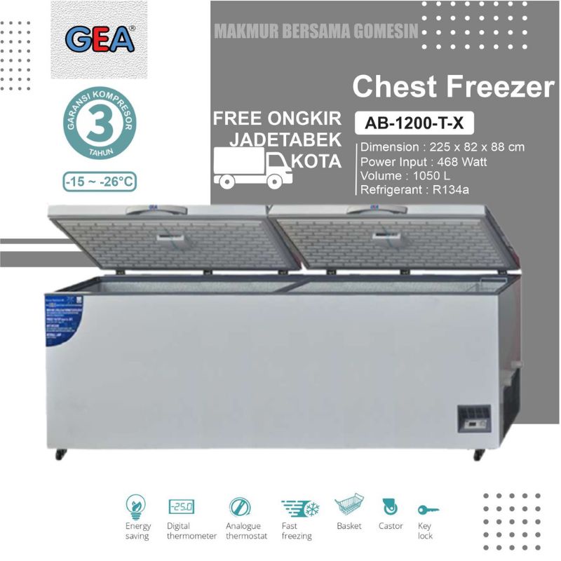 Chest freezer Gea 1050 liter AB-1200-T-X double compressor