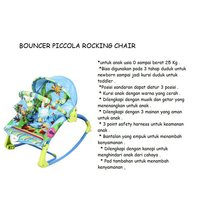 bouncer pliko piccola rocking  bouncer bayi termurah