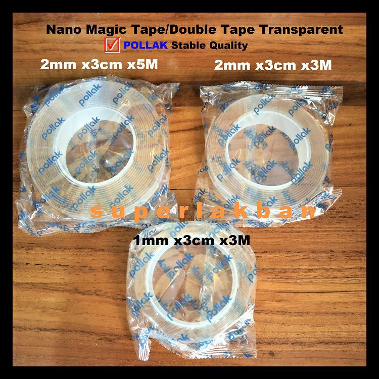 Double Tape Perekat Dinding Double Tip  Bening Super Kuat Tahan Air Lengket 1-3 Meter Tebal 1mm Alikasi Serbaguna