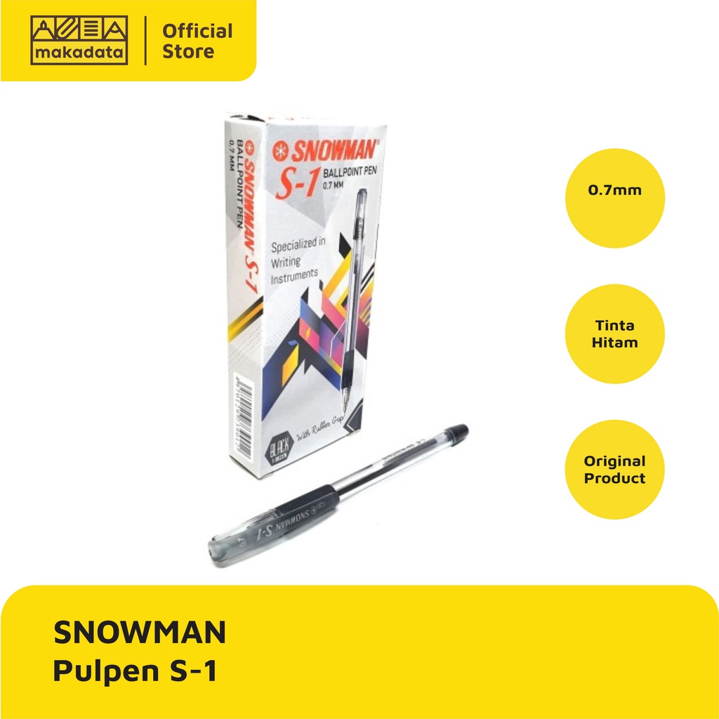 

BALLPOINT / BOLPEN / PULPEN SNOWMAN S-1 0.7 (1 PACK) MURAH