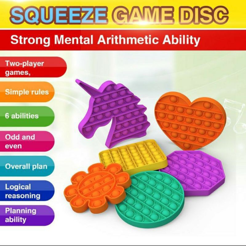 ready Banjarmasin fidget Pop It warna biasa/Pelangi its Mainan anak penghilang stres-8