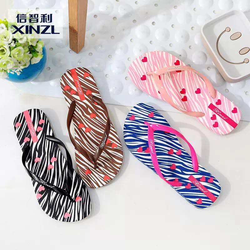 SANDAL JEPIT wanita LOVE GARIS MYSHOPID lucu