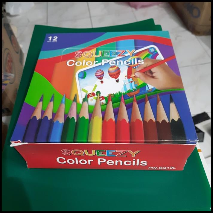 

Pensil Warna Squeezy 12 Warna Panjang 1 Box Isi 12 Set