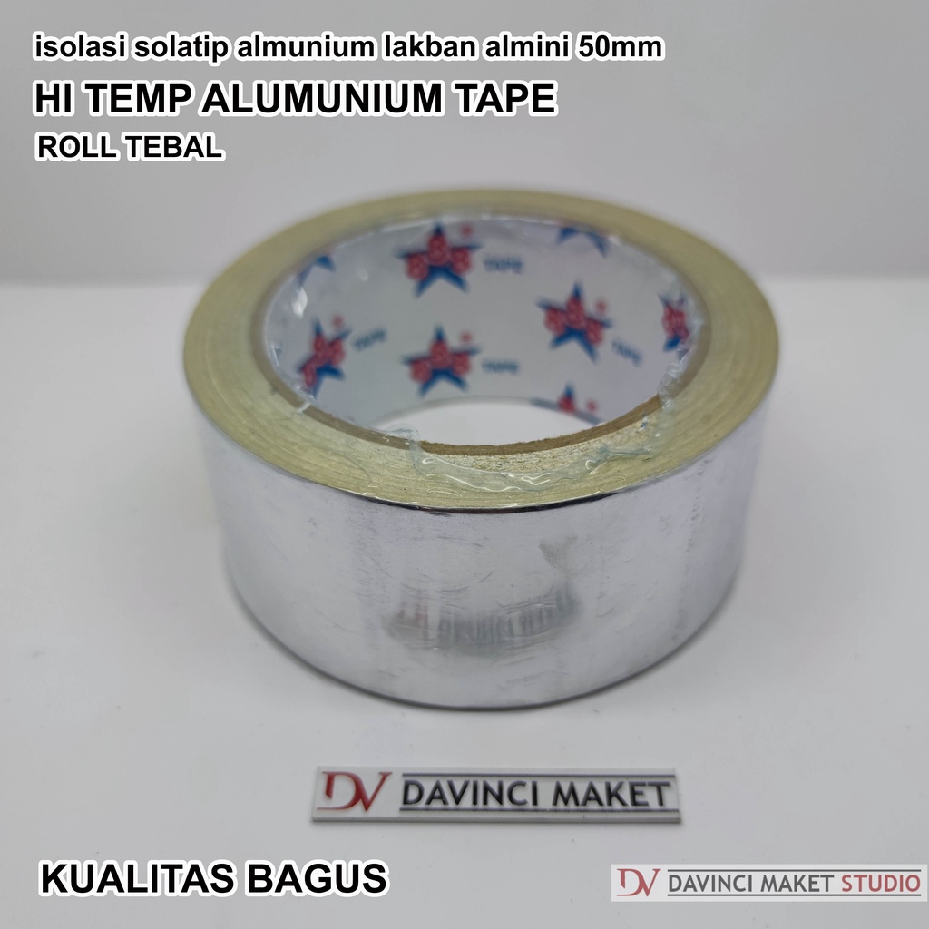 

Isolasi Almunium Almini Metal Silver - HI TEMP Alumunium Tape Selotip Solatip Isolatip Maket Miniatur Diorama Craft 50mm