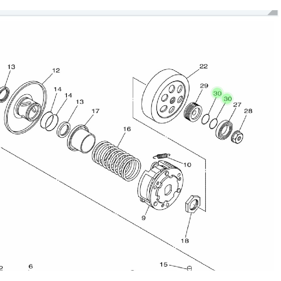 KARET ORING O RING SPACER UJUNG AS PULLY PULY PULI  CVT XEON KARBU ORIGINAL YGP 93210-28800