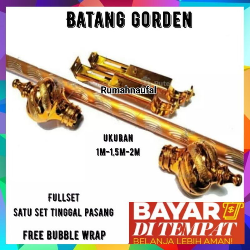 1 SET TIANG GORDEN 1 METER MURAH TIANG GORDEN ALMUNIUM GOLD