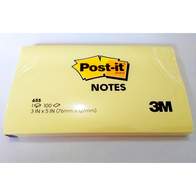 

post it 655 yellow merk 3M 76mm x127 mm / memo tempel 3inch x 5inch