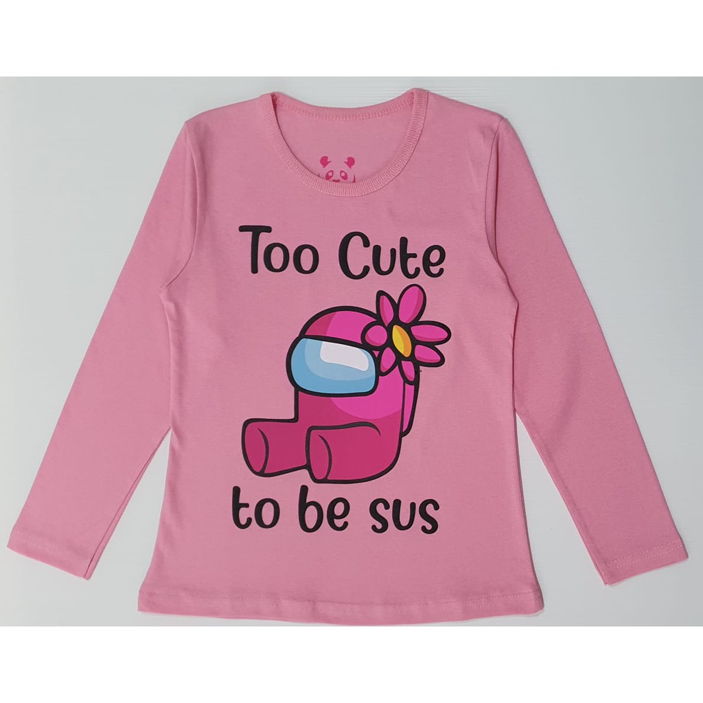 RKA - KLGCe Kaos Lengan Panjang Anak Karakter Mong Us Pink