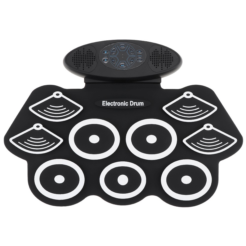 Drum Elektrik 9 Pad Bahan Silikon Tebal Dengan Speaker Ganda