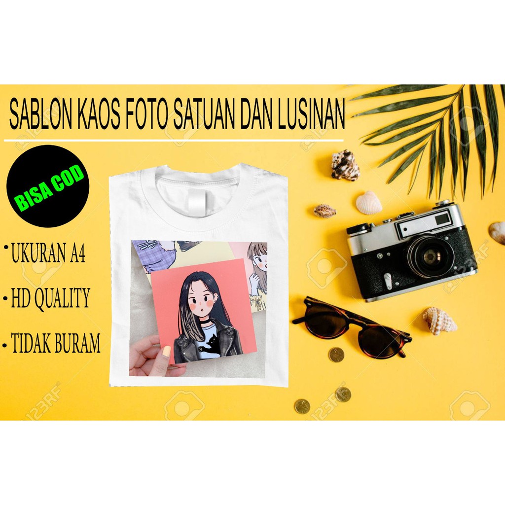 (BISA COD) KAOS SABLON CUSTOM SATUAN FOTO/KAOS CUSTOM KATA KATA/KAOS SABLON SATUAN NAMA BERKUALITAS