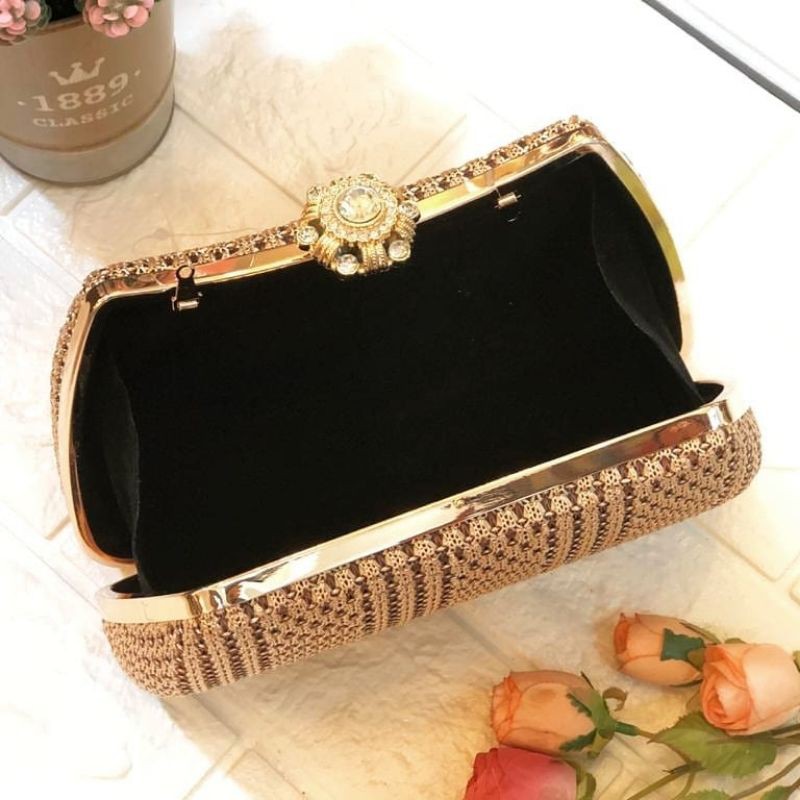 Tas Pesta ADELAIDE Embellished Crystal Box Clutch