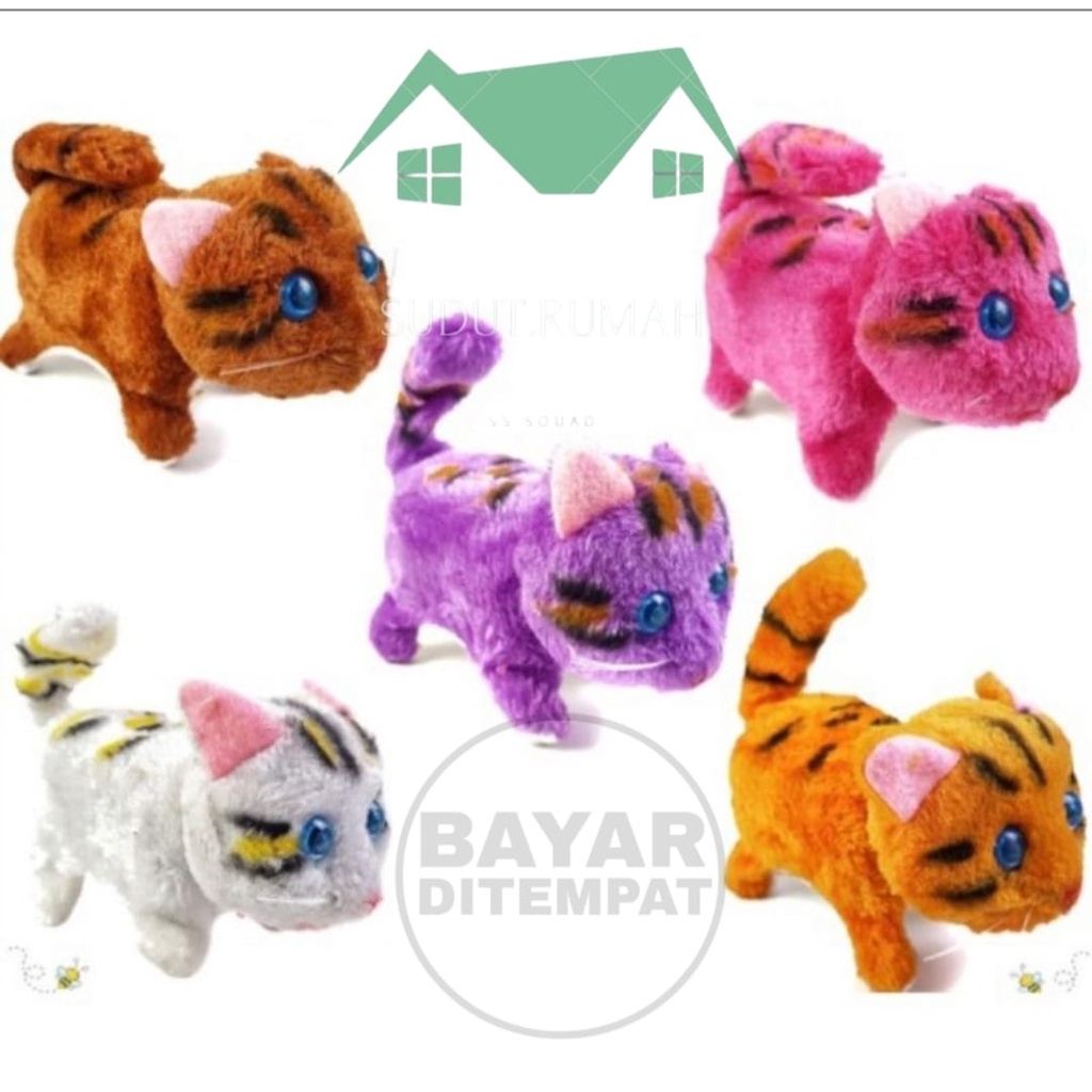 MAINAN ANAK ROBOT KUCING MAINAN HEWAN KUCING DAPAT BERJALAN KUCING MAINAN