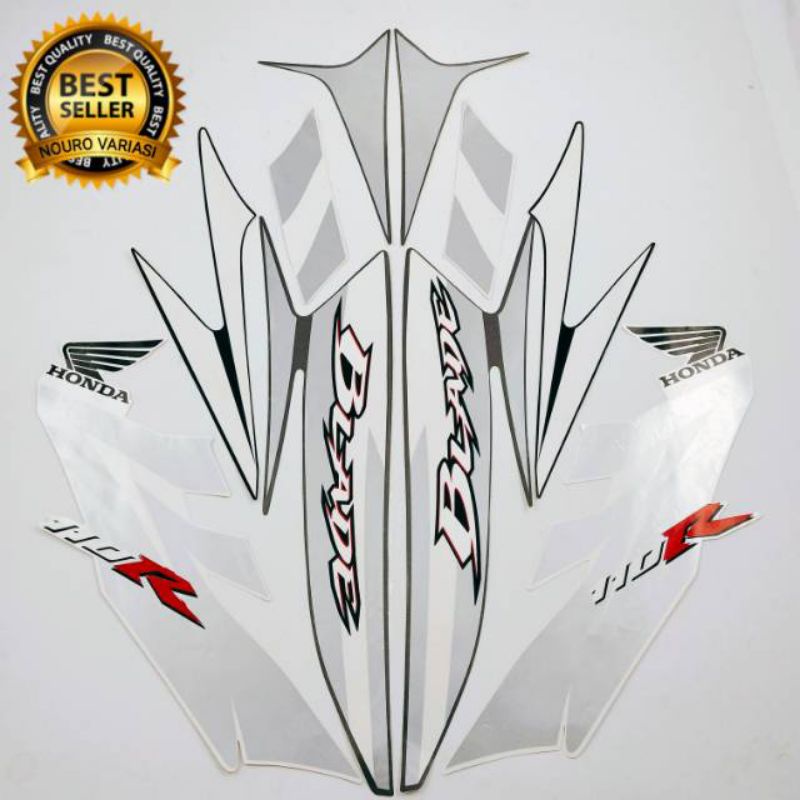 striping honda blade 110 r 2009 hitam putih stiker list body standar