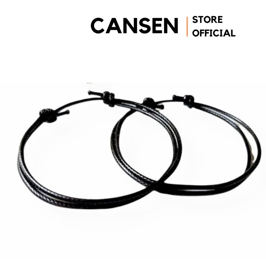 CANSEN - Gelang Polos Tali Korea Anti Air | Gelang Tali korea hitam glossy | Gelang Couple (Anti Air
