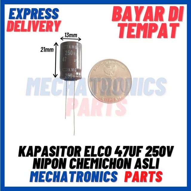 2PCS [PAS-9624] KAPASITOR ELCO 47UF 250V NIPON CHEMICHON ASLI