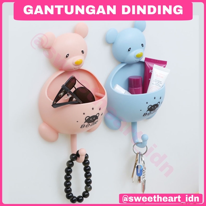 Gantungan Tempel Dinding Tempat HP Gantungan Kunci Kalung Kacamata Sikat Gigi
