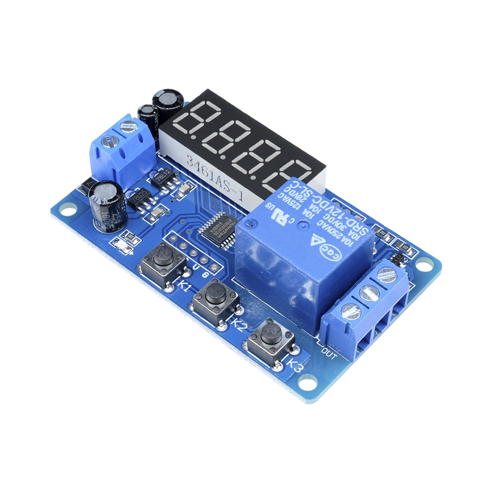 Modul Relay Timer Digital Led Plc Dc 12v Untuk Kapal/Cod