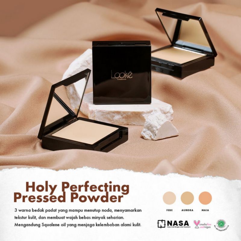 LOOKE BEDAK PADAT HOLY PERFECTING PRESSED POWDER LOOKE NASA BEDAK PADAT LOOKE NASA