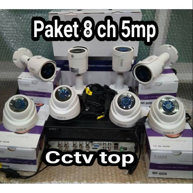 PAKET CCTV 8 CHANEL 5 MP BRAND GLENZ 4K /FORGE HASIL DI JAMIN BERCERMIN GAN