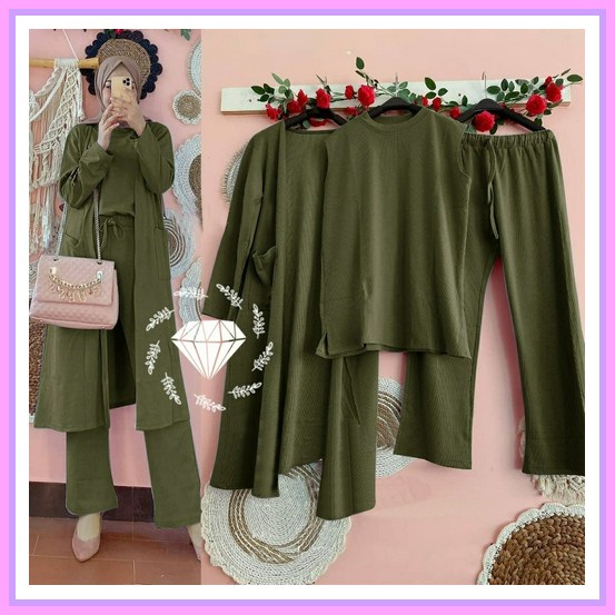 (Bisa Cod) Setelan Celana Panjang Jumbo Big Size Xxl Setcel Piyama Baju Tidur Bahan Rayon Adem Batik