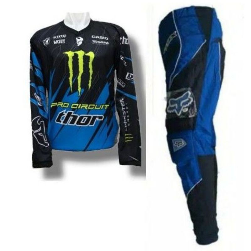Baju set Trail motorcross Trabas Biru
