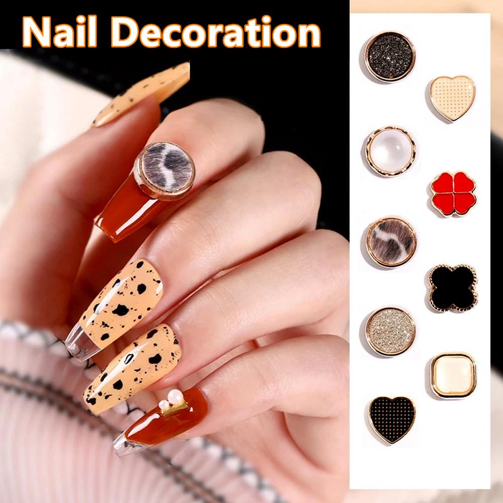 [Elegan] Dekorasi Nail Art 3D 10Pcs/lot Leopard Skin Tiga Dimensi Retro Amber Shell Dekorasi