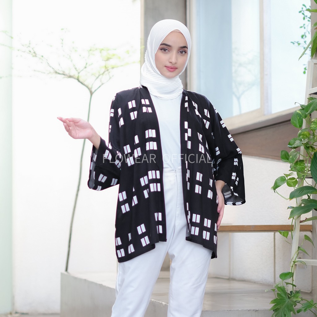 FLOWEAR Aora Kimono Outer Monochrome Series | Cardigan Oversize | Kardigan Wanita-3