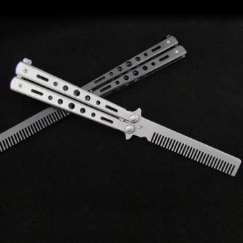 Sisir Besi Butterfly Balisong Training Knife CS GO / Sisir Besi Lipat Butterfly Knife Training Balisong Trick Benchmade / Balisong Sisir Stainless Steel Balisong Pisau Lipat / Sisir Besi Lipat Balisong Murah Unik Kuat Tahan Pukul / Sisir Besi Balisong