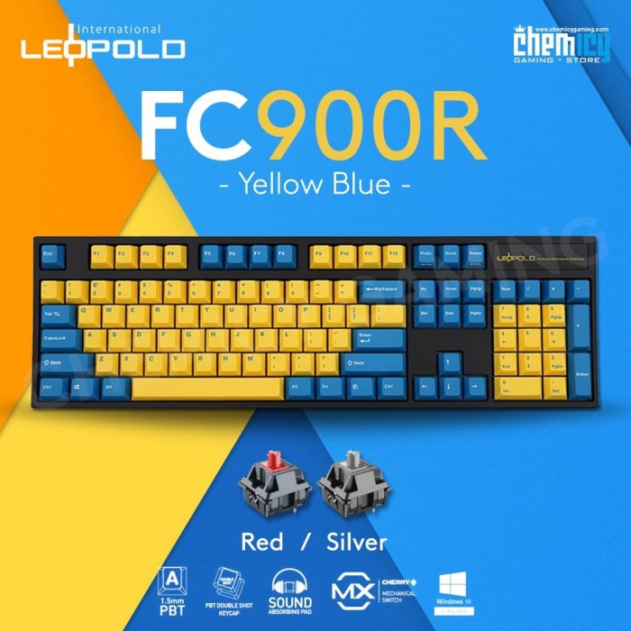 Leopold FC900R Yellow Blue Mechanical Gaming Keyboard