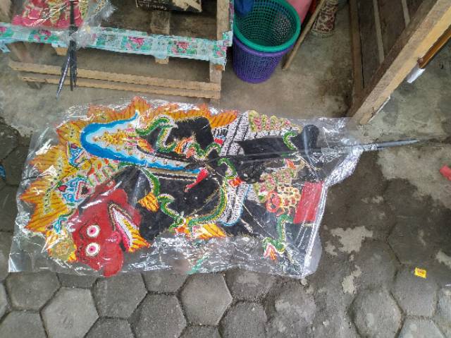 (BISA COD) KERAJINAN WAYANG KULIT BUTO JAJAL LANAT MUSUH KRESNA UKURAN JUMBO 50x40 cm WAYANG RAKSASA