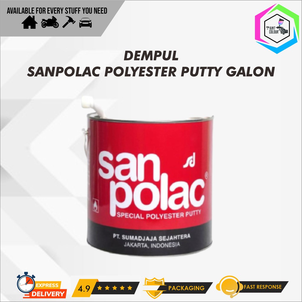 Dempul Sanpolac Galon Mobil/Motor/Besi/Kayu