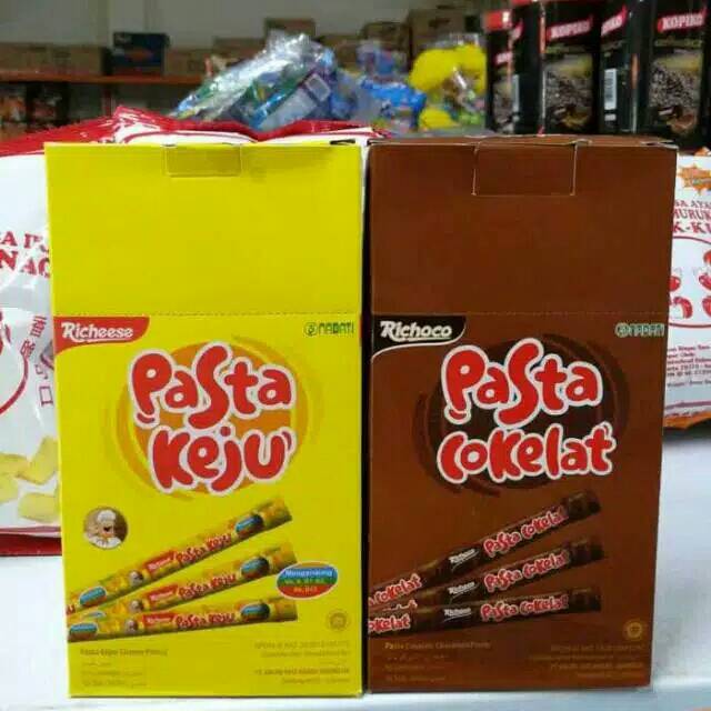 

Richeese Pasta Keju - Richoco Pasta Cokelat (Netto 30 Pcs x 8)