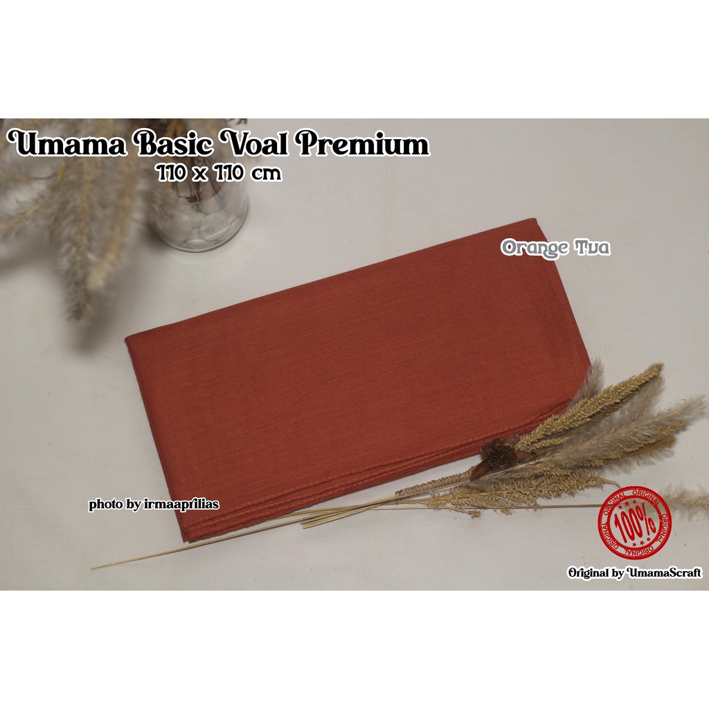 Hijab Basic Voal Umama Jilbab Segi Empat Polos Umama Kerudung Polos Segi Empat Part 2-ORANGE TUA