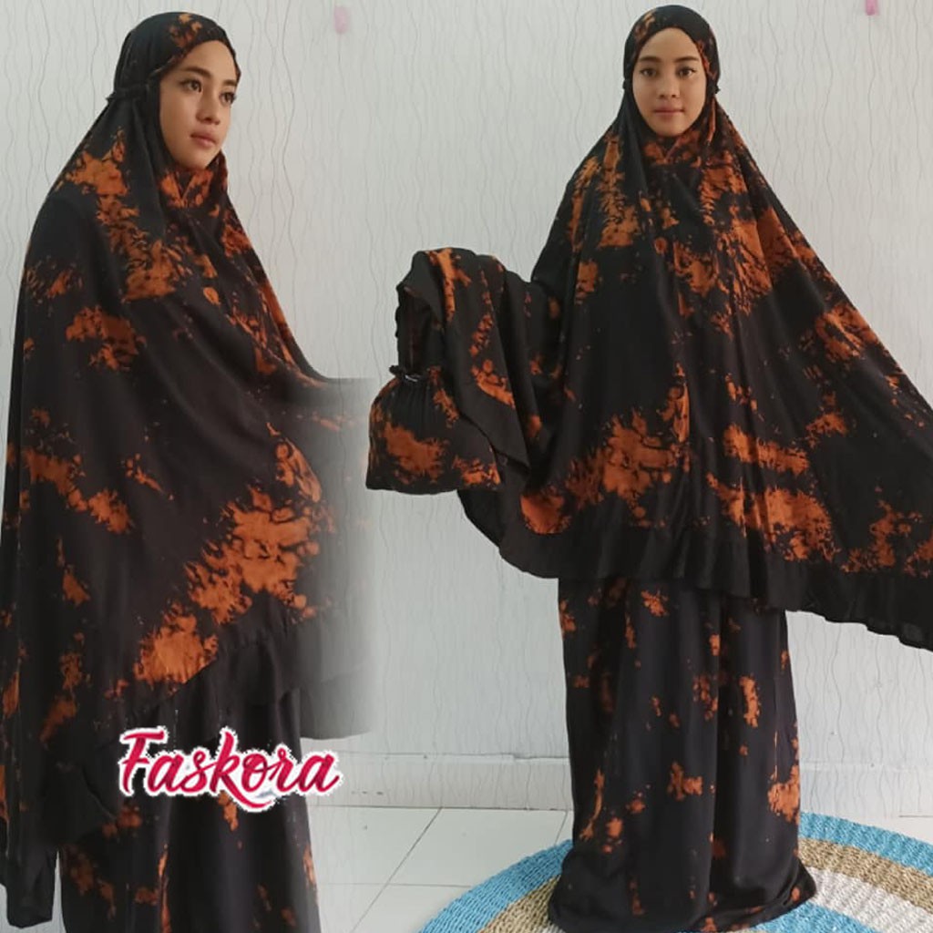 Mukena Jumbo Dewasa Bali Tie dye Smoke / Mukenah Rayon Polos Jumbo / Telekung Bali