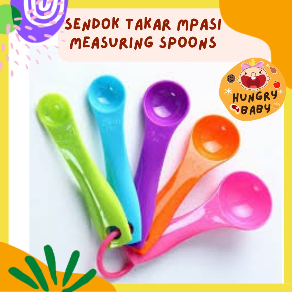 Sendok Takar MPASI (1 set isi 5) / Sendok Ukur Anak / Baby Measuring Spoons 5 in 1