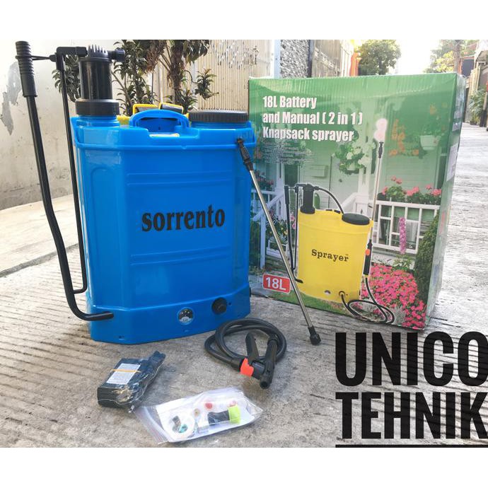 Siap Kirim | Sprayer Sorrento 18Liter Elektrik Manual 2 In 1 / Alat Semprot Hama