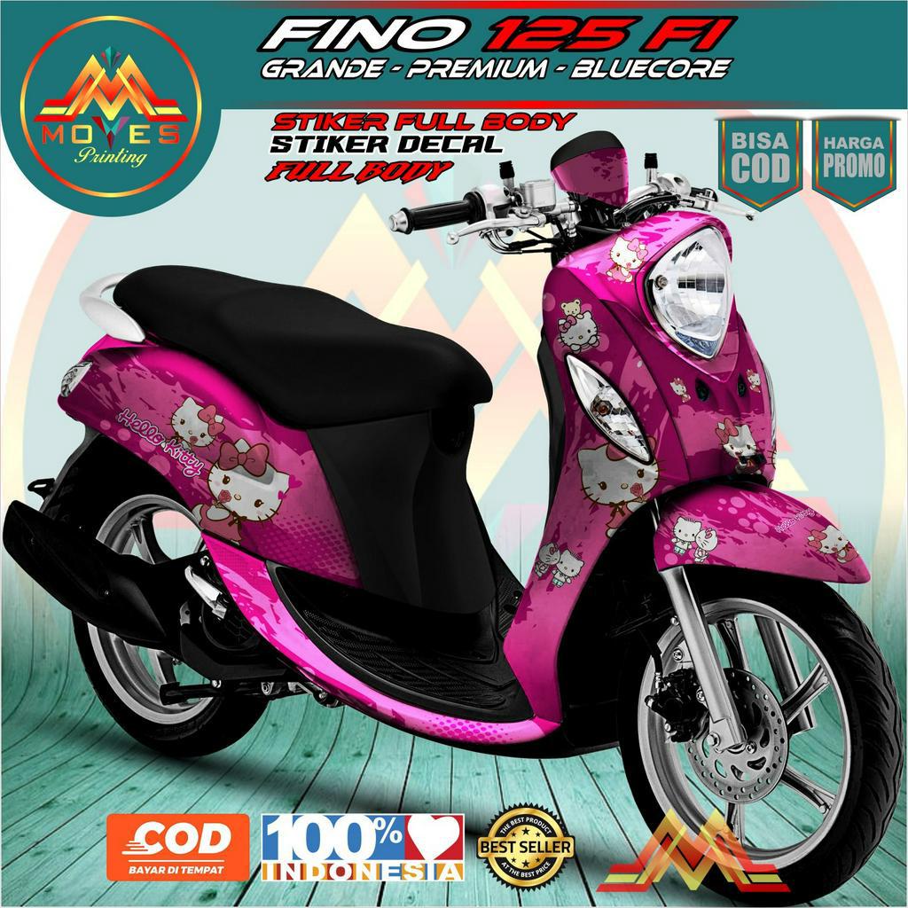 STIKER MOTOR YAMAHA FINO FI 125 DECAL FULL BODY KEREN MURAH BERKUALITAS MOTIF HELLO KITTY