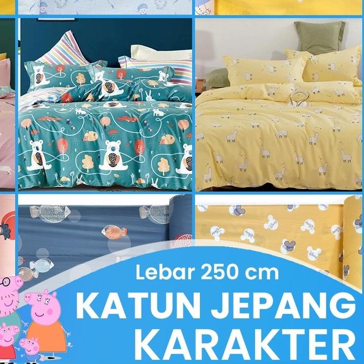 ❋ KAIN SPREI KATUN JEPANG MOTIF KARAKTER ANAK KOMBINASI A DAN B LEBAR 250 METERAN ✰