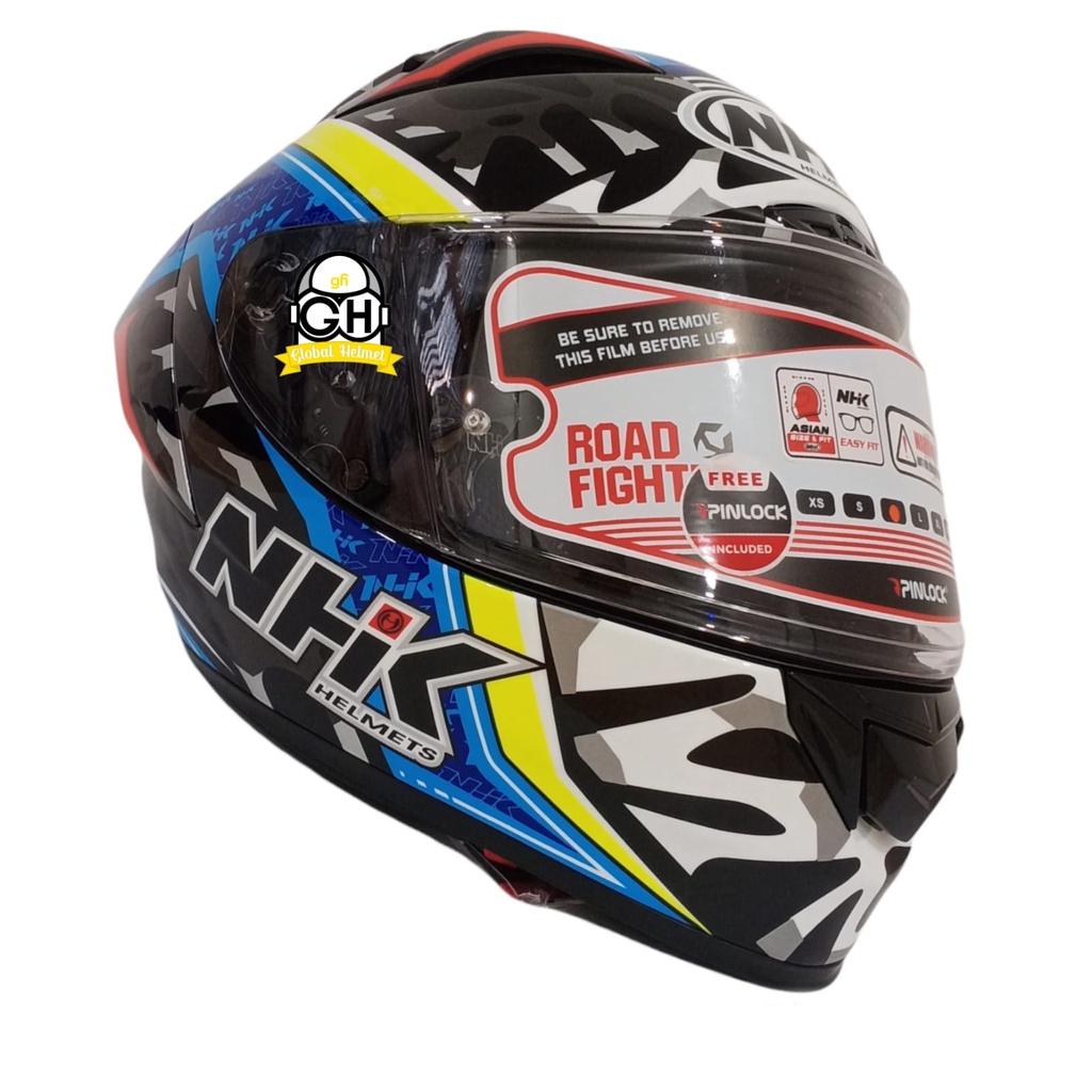 HELM NHK GP R TECH STREET R45 BLACK BLUE GLOSSY