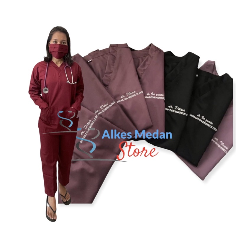 baju oka /baju Ok /baju jaga /baju ok /baju jaga perawat /baju scrub medis /baju medis /baju perawat /baju dokter / Baju OKA Lengan Panjang