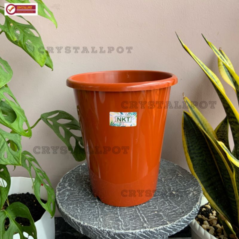 pot bunga tanaman tinggi nkt tower merah bata 21cm - NKT TOWER 21