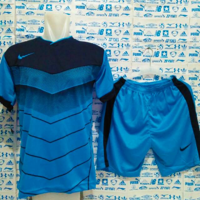 Baju Kaos Bola Baju Futsal Jersey Futsal Kaos Setelan Futsal Nike VX Biru Hitam