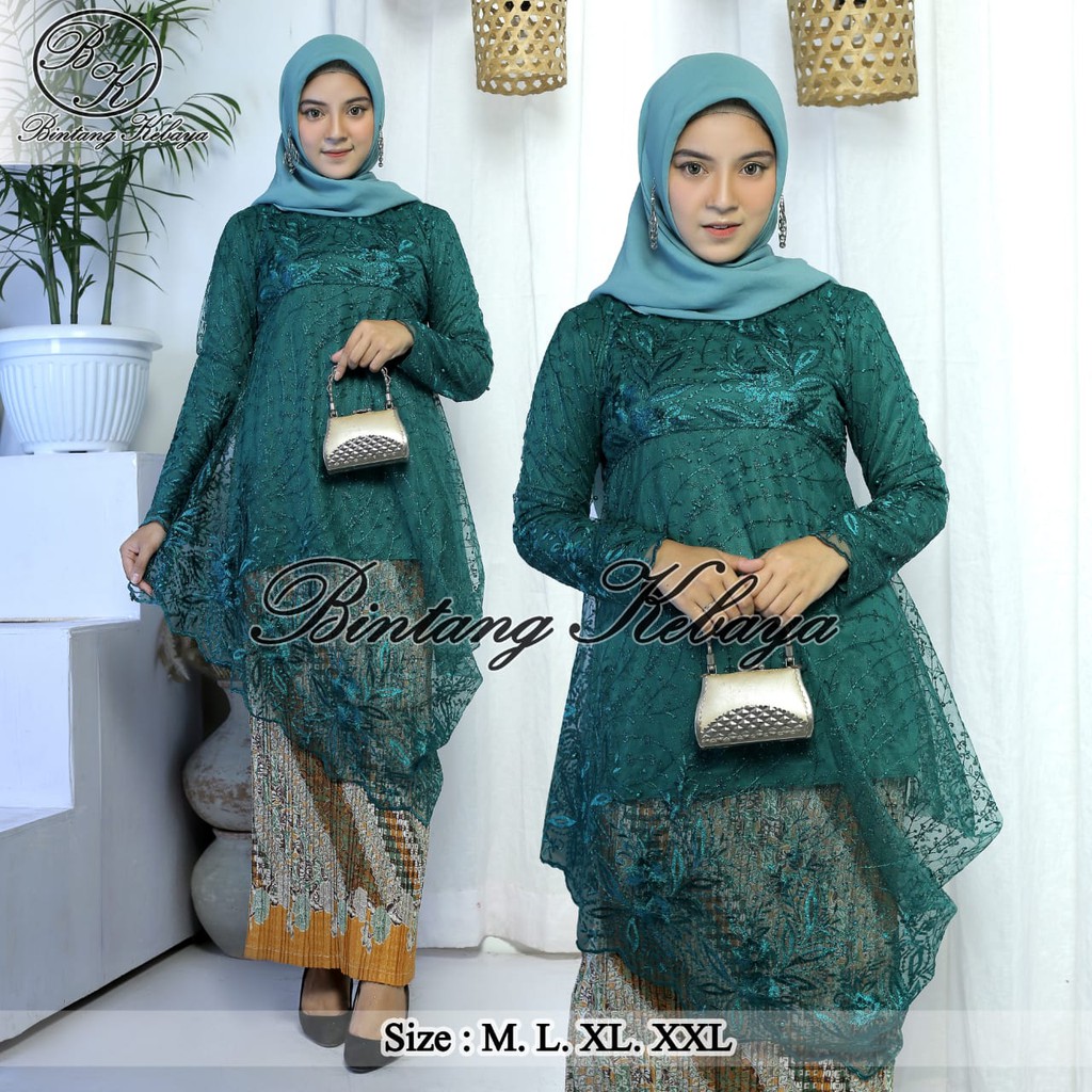 PROMO KEBAYA TUNIK TULLE MUTIARA BORDIR  / KEBAYA STELAN TULLE MUTIARA BORDIR