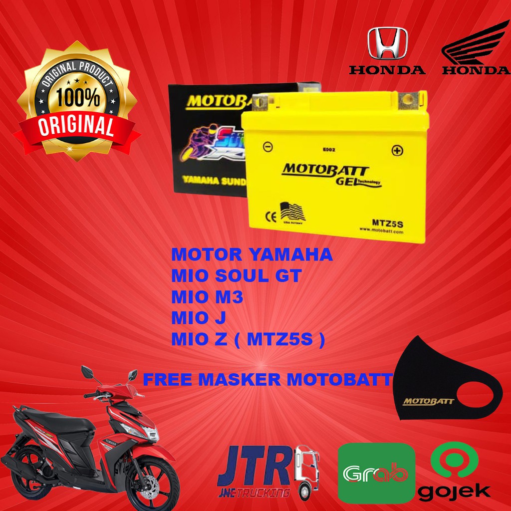 aki motor YAMAHA FINO INJEK MIO SOUL GT MIO M3 MIO J MIO Z aki motobatt MTZ5S aki kering original